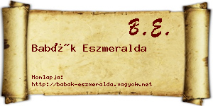 Babák Eszmeralda névjegykártya